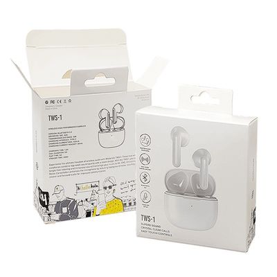 Custom Logo Printing Paper Box Reverse Direct Tuck Design para fones de ouvido Headset Earpiece