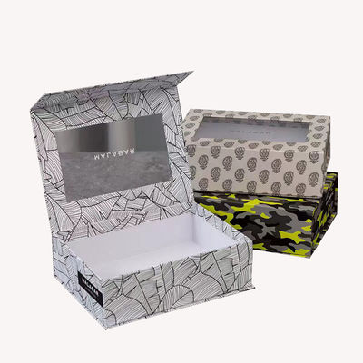 Caixa de forma de livro magnética personalizada Botella de perfume Caixa de presente de papel de embalagem com janela de PVC