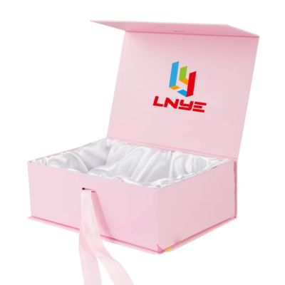 Caixa de presente magnética de luxo com logotipo personalizado, fecho para cosméticos, roupas, perucas, embalagem para conjuntos de presentes