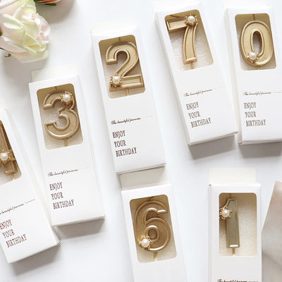 Caixa de cores personalizada Número de impressão Bolo Velas de aniversário Caixa de presentes Klein Caixas de presentes pequenas