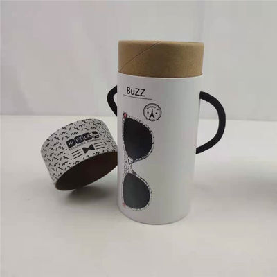 Embalagem de cilindro de papel de artesanato redondo Caixa de presente de tubo de papelão reciclável com alça