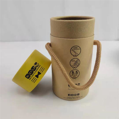 Embalagem de cilindro de papel de artesanato redondo Caixa de presente de tubo de papelão reciclável com alça
