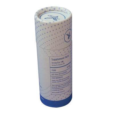 Caixa de presente de tubo de papel reciclável e elegante estampagem a quente com adesivos logotipo personalizado