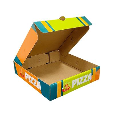 Impressão de logotipo personalizado Pizza embalada corrugada branca Caixa de cartão de papel dobrável para alimentos