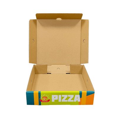 Impressão de logotipo personalizado Pizza embalada corrugada branca Caixa de cartão de papel dobrável para alimentos