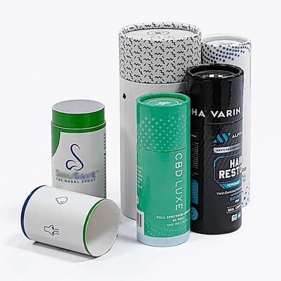 Caixa de embalagem de tubos personalizados Tubo de papel reciclável para garrafas de cosméticos