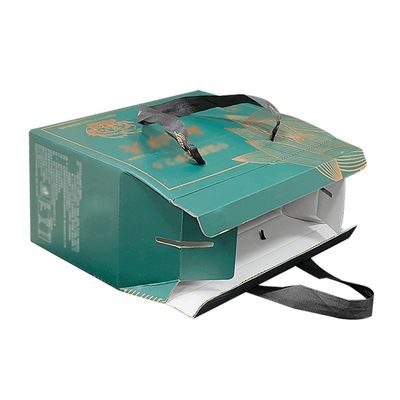Caixa de embalagem de alimentos de cartão reutilizável para levar Kraft Gable Box com alça