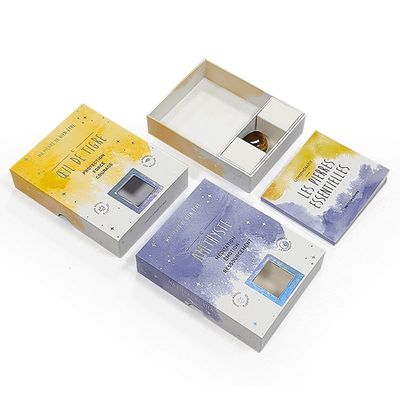 Caixas de presentes de duas peças de pedra preciosa rocha ágata cristal tamanho personalizado com inserção de papel