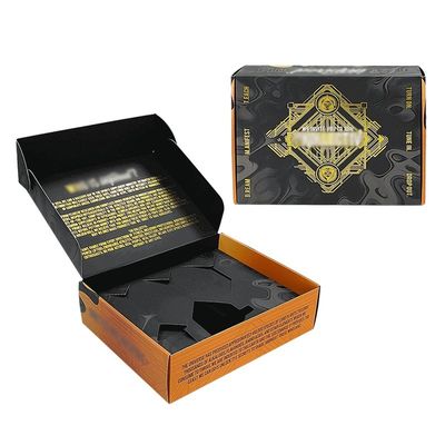 Logotipo personalizado Aceitável Papel preto Zipper Embalagem ondulada Caixa de correio de envio