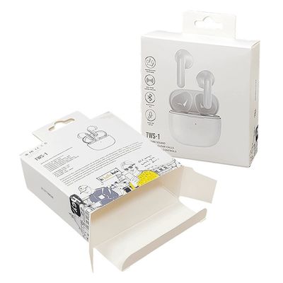 Custom Logo Printing Paper Box Reverse Direct Tuck Design para fones de ouvido Headset Earpiece