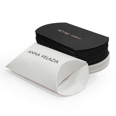 Design de logotipo personalizado Caixa de embalagem de papelão em forma de almofada pequena para impressão CMYK/PANTONE