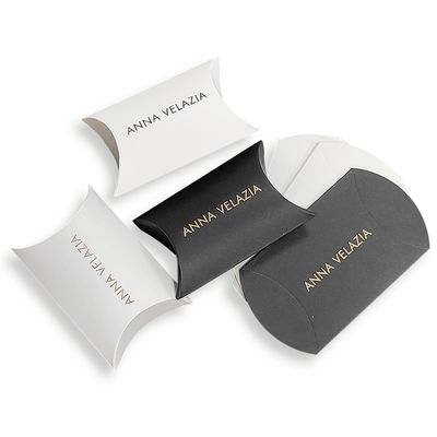 Design de logotipo personalizado Caixa de embalagem de papelão em forma de almofada pequena para impressão CMYK/PANTONE