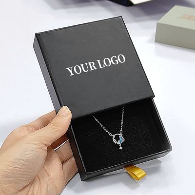 Caixa deslizante de cartão personalizada para embalagens de jóias impressas com logotipo personalizado