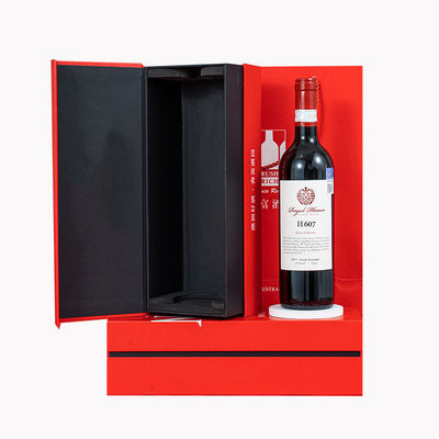 Caixa de exibição de cartão de fecho magnético rígido Caixa de embalagem de garrafas de vinho e uísque