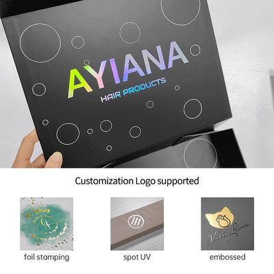 Rectangular Luxury Black Magnetic Gift Box com papelão Liner Custom Printing Logo