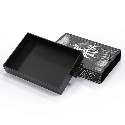 Impressão de logotipo personalizado aceita caixa de presente deslizante matte preto com pedido personalizado