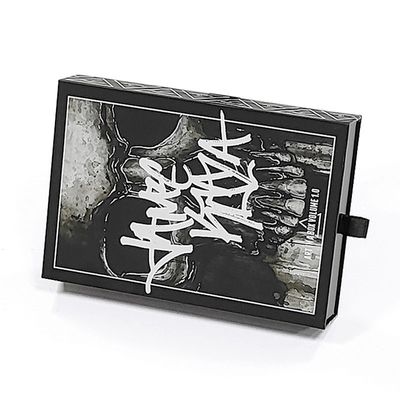 Impressão de logotipo personalizado aceita caixa de presente deslizante matte preto com pedido personalizado