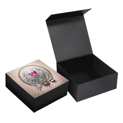 CMYK ou pantone Custom Luxury Black Large Foldable Banquete Glass Drinkware Tableware Magnet Packaging Gift Box