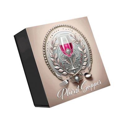 CMYK ou pantone Custom Luxury Black Large Foldable Banquete Glass Drinkware Tableware Magnet Packaging Gift Box