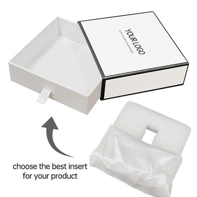 Caixas-presente de caixote deslizante de papelão rígido revestido de cetim vernizado para embalagens cosméticas