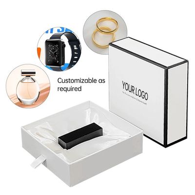 Caixas-presente de caixote deslizante de papelão rígido revestido de cetim vernizado para embalagens cosméticas