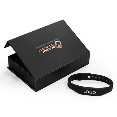 Caixa de presente personalizada impermeável para evento de festival RFID pulseira de silicone lavável