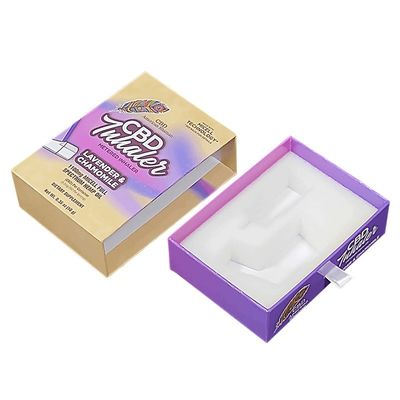 4C/UV/Laminagem/Embossagem/Estampagem Meterd Inalador de papel Caixas de embalagem deslizantes com espuma