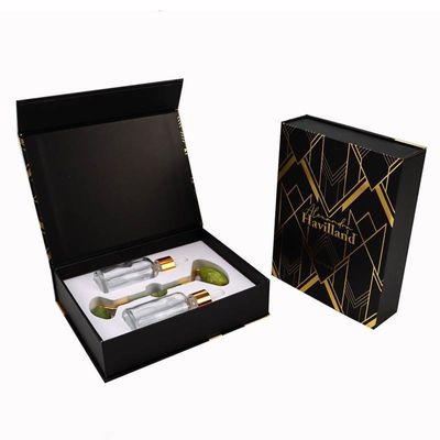 Caixa Flap Book Custom Logo Impresso Caixa Magnética Rígida para Guasha Jade Gua Sha Roller Tool