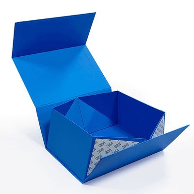 Caixa rígida de luxo de roupas personalizadas com estampagem em folha de ouro e fecho magnético azul