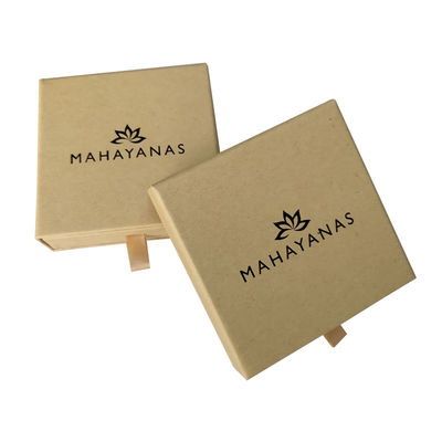 Joalharia Slide Caixas de presente abertas Eco-friendly Caixas de papel Kraft de papel reciclado castanho