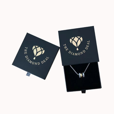 Anel de casamento colar de brincos caixa de presente de papelão deslizante logotipo personalizado e ordem personalizada