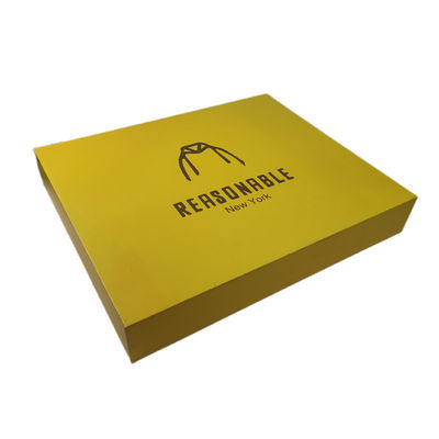 Impressão de logotipo personalizado Papelão Amarelo Retirável Caixa Deslizante T-Shirt Caixa de embalagem
