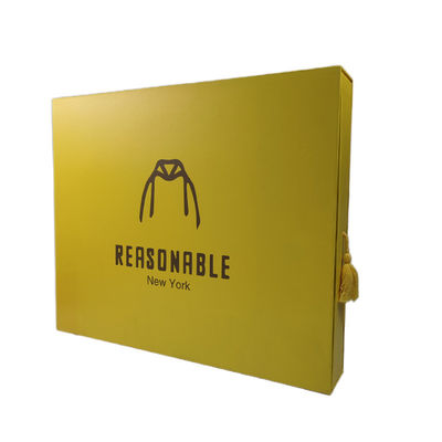 Impressão de logotipo personalizado Papelão Amarelo Retirável Caixa Deslizante T-Shirt Caixa de embalagem