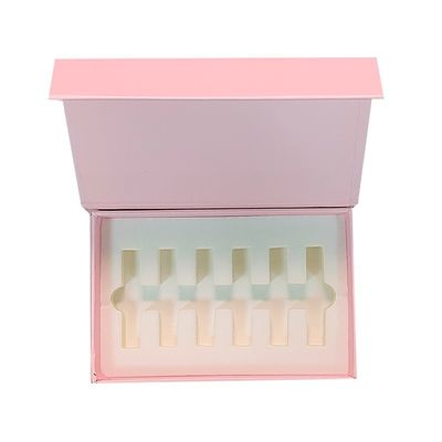 Caixas de papel magnético de espuma de frasco de óleo essencial de perfume rosa personalizado com laminação Matt