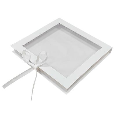 Embalagem de colar de cartão com solapa magnética personalizada ecológica com janela transparente