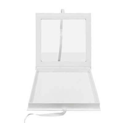 Embalagem de colar de cartão com solapa magnética personalizada ecológica com janela transparente