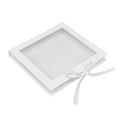 Embalagem de colar de cartão com solapa magnética personalizada ecológica com janela transparente
