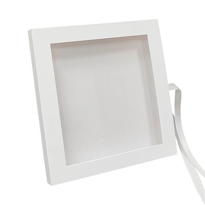 Caixa de embalagem de cartão magnético em forma de livro quadrado de PVC transparente com fita