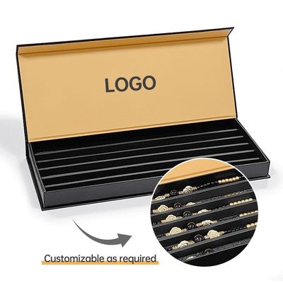 Logotipo personalizado preto Embalagem de presente de luxo Caixa magnética com forro de papelão