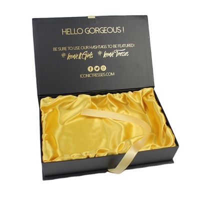 Encomenda personalizada aceita fecho magnético caixa de peruca de luxo para caixas rígidas extensão de cabelo