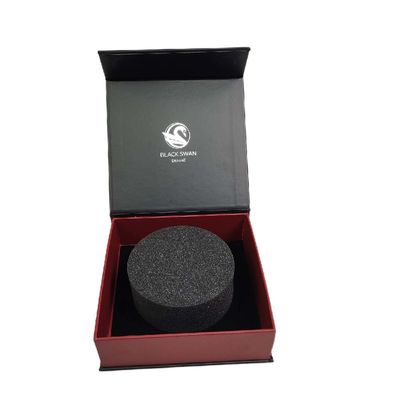 Logotipo personalizado Caixa de presente preta de luxo com fecho magnético feita de materiais reciclados