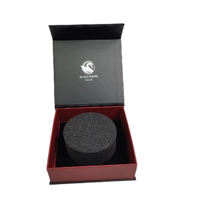 Logotipo personalizado Caixa de presente preta de luxo com fecho magnético feita de materiais reciclados