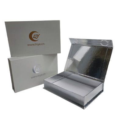 Caixa de presente magnética de cartão marfim branco prata pérola com logotipo Impressão de embalagem personalizada