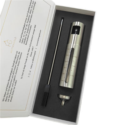Encomenda personalizada de luxo de aço inoxidável bomba de vinagre de óleo pulverizador frasco de perfume caixa de embalagem com inserções