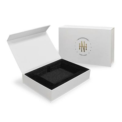 Caixa de presente de papel magnético de forma de livro com inserção de espuma Luxury Rigid Cardboard Photo Frame Album
