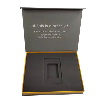 Caixa de presente de papel magnético de forma de livro com inserção de espuma Luxury Rigid Cardboard Photo Frame Album