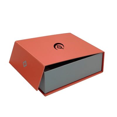 Caixa-presente magnética em forma de livro vermelho com flip top e captura magnética
