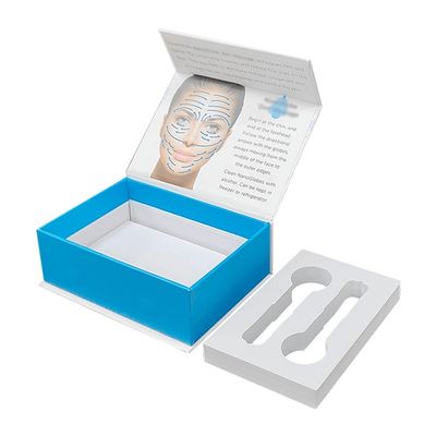 Caixa de aba com embalagem magnética de luxo personalizada, produto para cuidados com a pele, caixa magnética de inserção de espuma