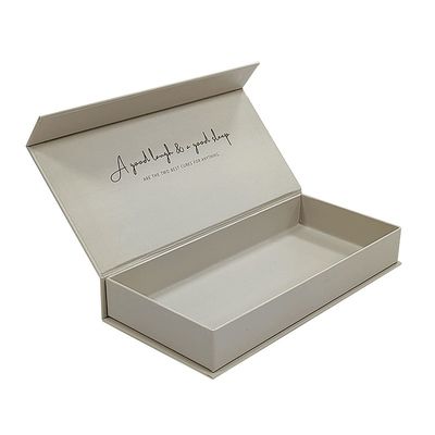 Caixa de Embalagem Magnética Branca Estilizada revestida com UV Caixa de Presente Flip Magnética para Adesivos