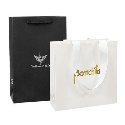 Bolsas de presente de papel reciclado dobráveis personalizadas Bolsas de papel boutique com alças